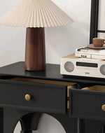 Nexus Premium Console Table and 3 Spacious Storage Drawers with Frame (Walnut Finish)
