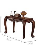 Furzy Hand Carved Teak Wood Console Table Royal Beautiful Design, Luxurious Home Decor for Living Room or Entryway
