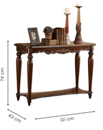 Wooden Mzzy Hand Carved Teak Wood Console Table Royal Beautiful Design, Luxurious Home Decor for Living Room or Entryway