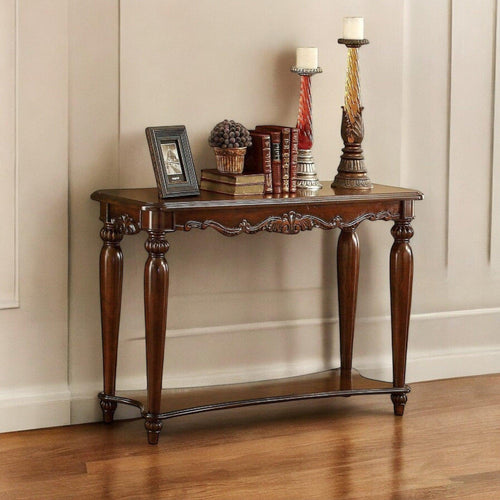 Wooden Mzzy Hand Carved Teak Wood Console Table Royal Beautiful Design, Luxurious Home Decor for Living Room or Entryway