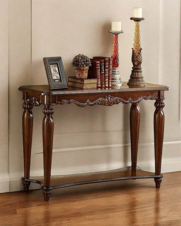 Wooden Mzzy Hand Carved Teak Wood Console Table Royal Beautiful Design, Luxurious Home Decor for Living Room or Entryway