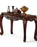 Furzy Hand Carved Teak Wood Console Table Royal Beautiful Design, Luxurious Home Decor for Living Room or Entryway
