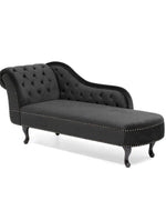 Bloomart Alfiler Tufted Modernize Solid Wood Couch Chaise Lounge ( Black )