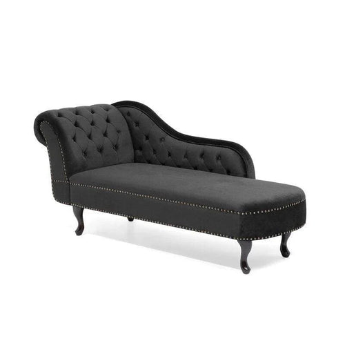 Bloomart Alfiler Tufted Modernize Solid Wood Couch Chaise Lounge ( Black )