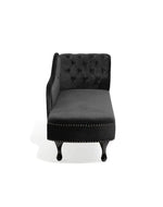 Bloomart Alfiler Tufted Modernize Solid Wood Couch Chaise Lounge ( Black )