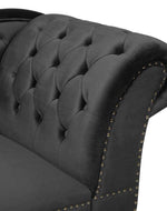Bloomart Alfiler Tufted Modernize Solid Wood Couch Chaise Lounge ( Black )
