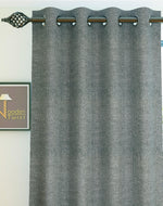 Fabrahome Light Filtering 4.5 Ft Jute Fabric Window Curtain ( Dark Grey ) - Bloomart