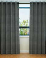 Fabrahome Light Filtering 10 Ft Rectangular Jute Fabric Curtain ( Dark Grey ) - Bloomart