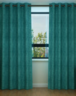Fabrahome Light Filtering 7 Ft Rectangular Sweat Fabric Curtain ( Green ) - Bloomart