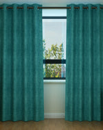 Fabrahome Light Filtering 10 Ft Rectangular Suede Fabric Curtain ( Green ) - Bloomart