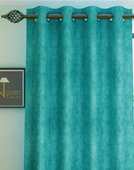 Fabrahome Light Filtering 4.5 Ft Suede Fabric Window Curtain ( Green ) - Bloomart