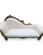 Teak Wood Handcrafted Deewan Chaise Lounge (Golden Finish Couch)