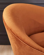 Bloomart Heloev Modern Curved 3-Seater Chaise Lounge Sofa with Velvet Upholstery, Rounded Arms for Living Room