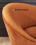Bloomart Heloev Modern Curved 3-Seater Chaise Lounge Sofa with Velvet Upholstery, Rounded Arms for Living Room