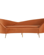 Bloomart Heloev Modern Curved 3-Seater Chaise Lounge Sofa with Velvet Upholstery, Rounded Arms for Living Room