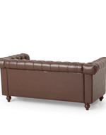 Bloomart Greek Modern Handmade Button Tufted Leatherette Chesterfield 2 Seater Sofa