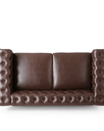 Bloomart Greek Modern Handmade Button Tufted Leatherette Chesterfield 2 Seater Sofa