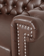 Bloomart Greek Modern Handmade Button Tufted Leatherette Chesterfield 2 Seater Sofa