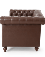Bloomart Greek Modern Handmade Button Tufted Leatherette Chesterfield 2 Seater Sofa