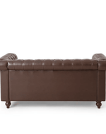 Bloomart Greek Modern Handmade Button Tufted Leatherette Chesterfield 2 Seater Sofa