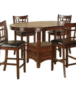 Handmade Counter Height Dining Table Set with Comfort Leatherette Chairs