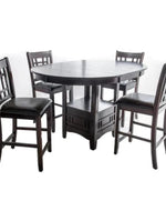 Handmade Counter Height Dining Table Set with Comfort Leatherette Chairs - WoodenTwist