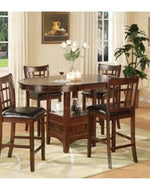 Handmade Counter Height Dining Table Set with Comfort Leatherette Chairs - WoodenTwist