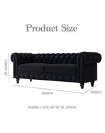Graceful 3 Seater Velvet Rolled Arm Chesterfield Sofa