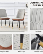 Wooden Twist Sudica Steel Frame Dining Chair with Metal Legs Waterproof Upholstery Comfortable Durable Design for Kitchen & Dining Room (Pack of 1)