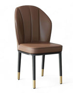 Wooden Twist Derby Carbon Steel Frame Dining Chair with Metal Legs Waterproof Upholstery Comfortable, and Durable Design for Kitchen and Dining Room