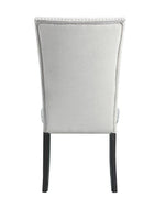 Wooden Twist Lacquer Upholstered Teak Wood Dining Chair ( Set of 2 )