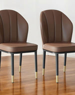 Wooden Twist Derby Carbon Steel Frame Dining Chair with Metal Legs Waterproof Upholstery Comfortable, and Durable Design for Kitchen and Dining Room