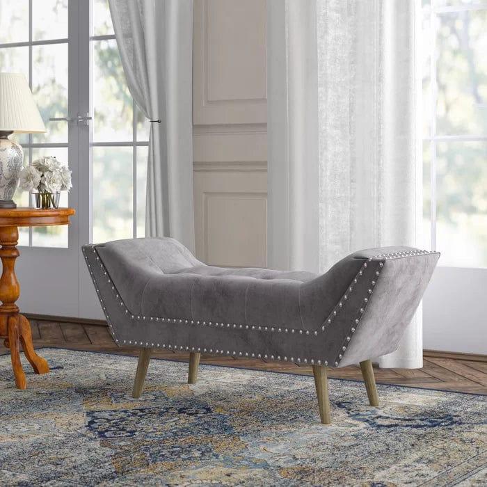 Bloomart Button Tufted Loto Modernize Solid Wood Couch Chaise Lounge - Bloomart