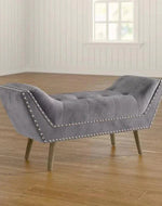 Bloomart Button Tufted Loto Modernize Solid Wood Couch Chaise Lounge