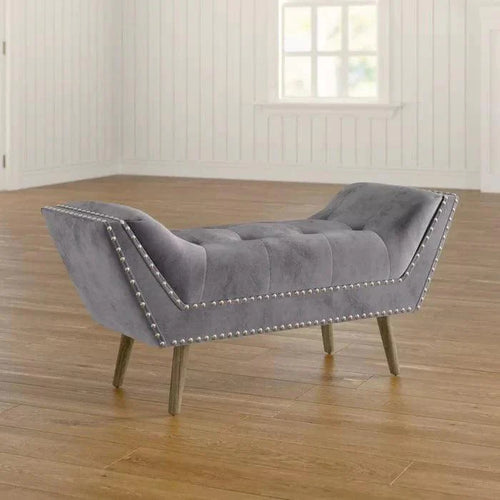Bloomart Button Tufted Loto Modernize Solid Wood Couch Chaise Lounge