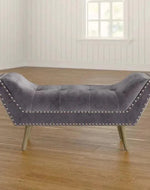Bloomart Button Tufted Loto Modernize Solid Wood Couch Chaise Lounge