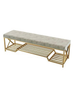 Harmony Solid Metal Shoe Rack in Golden Finish