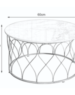 Bloomart Eivin Stylish Marble Finish Laminated Top Wrought Iron Coffee Table for Modern Living Room Decor