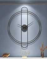 Double Ring Golden Capsule Wall Clock