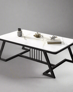 Bloomart Klyvorn Stylish Rectangular Coffee Table with Marble-Like Finish Modern & Elegant for Living Room Décor