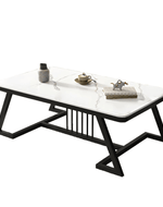 Bloomart Klyvorn Stylish Rectangular Coffee Table with Marble-Like Finish Modern & Elegant for Living Room Décor