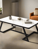 Bloomart Klyvorn Stylish Rectangular Coffee Table with Marble-Like Finish Modern & Elegant for Living Room Décor