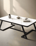 Bloomart Klyvorn Stylish Rectangular Coffee Table with Marble-Like Finish Modern & Elegant for Living Room Décor