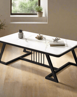 Bloomart Klyvorn Stylish Rectangular Coffee Table with Marble-Like Finish Modern & Elegant for Living Room Décor