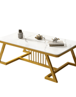 Bloomart Klyvorn Stylish Rectangular Coffee Table with Marble-Like Finish Modern & Elegant for Living Room Décor