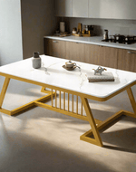 Bloomart Klyvorn Stylish Rectangular Coffee Table with Marble-Like Finish Modern & Elegant for Living Room Décor