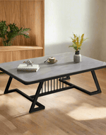 Bloomart Klyvorn Stylish Rectangular Coffee Table with Marble-Like Finish Modern & Elegant for Living Room Décor