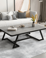 Bloomart Klyvorn Stylish Rectangular Coffee Table with Marble-Like Finish Modern & Elegant for Living Room Décor
