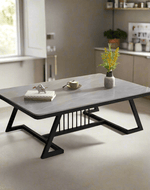 Bloomart Klyvorn Stylish Rectangular Coffee Table with Marble-Like Finish Modern & Elegant for Living Room Décor