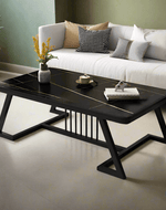 Bloomart Klyvorn Stylish Rectangular Coffee Table with Marble-Like Finish Modern & Elegant for Living Room Décor